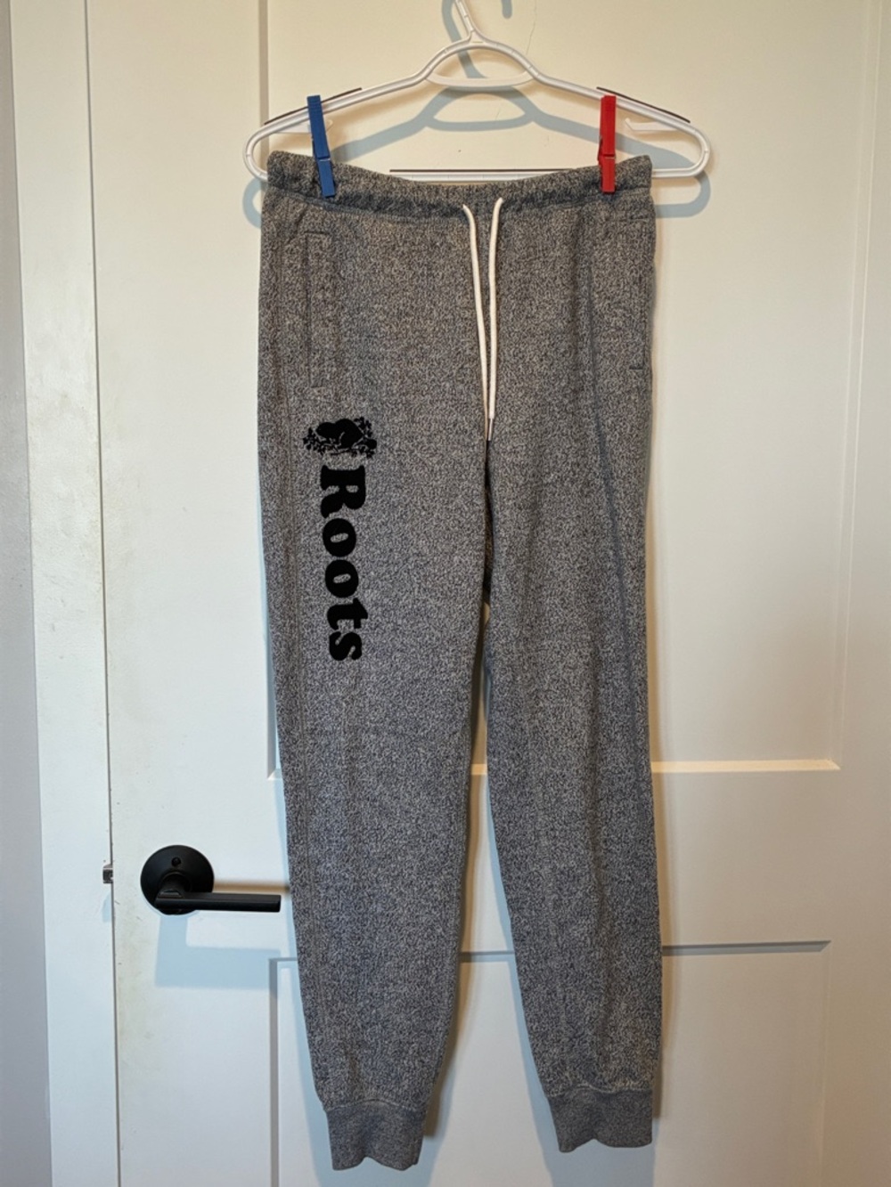 Roots Grey Joggers with Black Logo B18